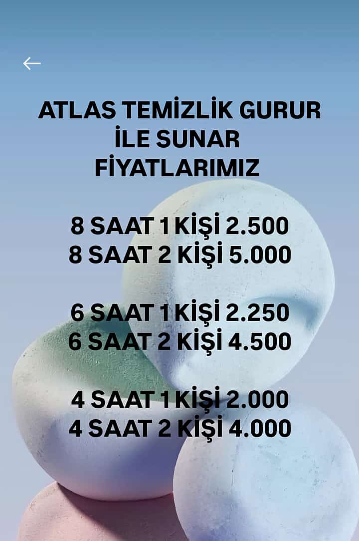 Atlas Temizlik Fiyat Listesi